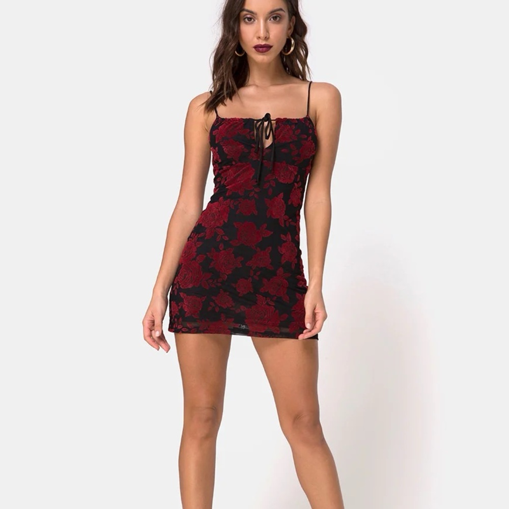Red and black Motel Rocks dress NWT